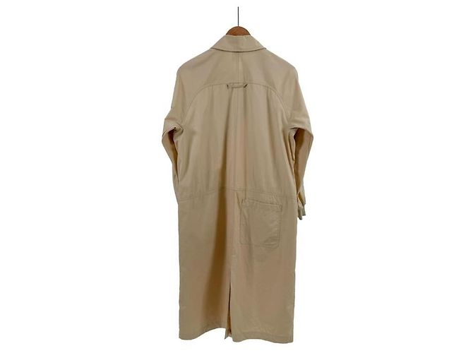 Hermès Gabardina asimétrica de mezcla de cuero para mujer Beige Castaño - vista 4