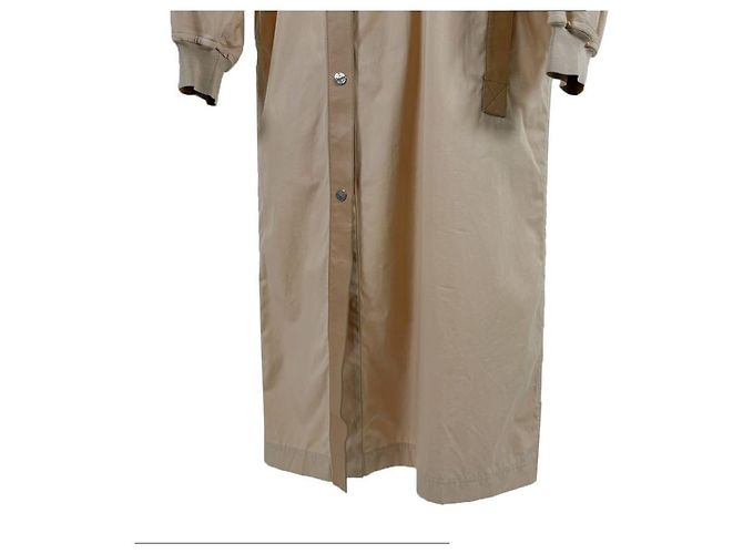Hermès Gabardina asimétrica de mezcla de cuero para mujer Beige Castaño - vista 8