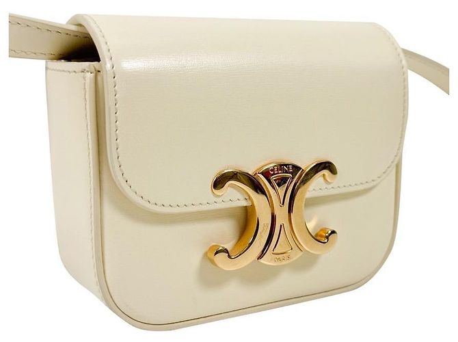 Céline Mini borsa a tracolla Claude Shiny Triomphe Gialla Giallo - vista 4
