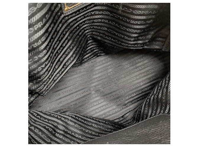 Prada Borsa Tote e Borsa a Spalla in Vitello Daino Nero - vista 7
