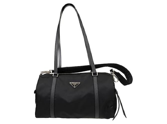 Prada Borsa duffle in pelle Saffiano Nero - vista 3