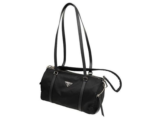 Prada Borsa duffle in pelle Saffiano Nero - vista 4