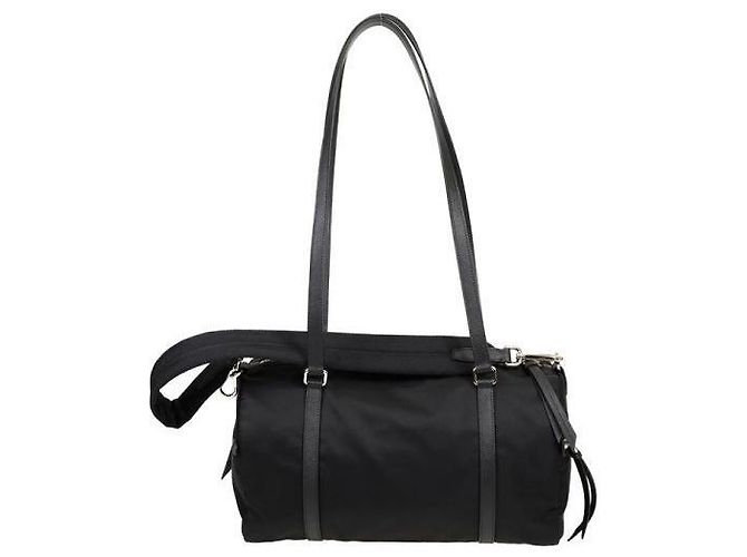 Prada Borsa duffle in pelle Saffiano Nero - vista 5
