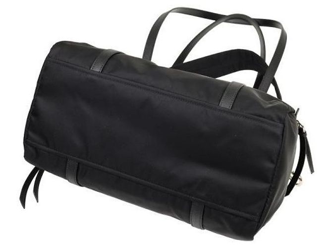 Prada Borsa duffle in pelle Saffiano Nero - vista 6