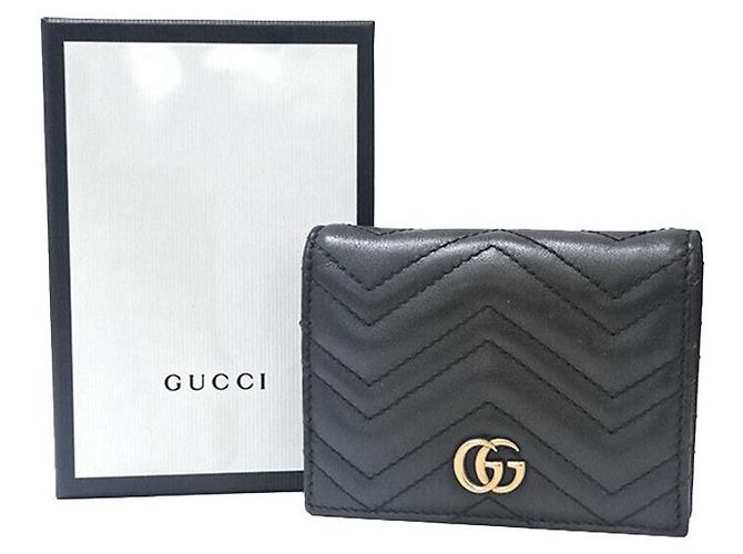 Gucci Cartera Compacta Marmont Chevron Negro - vista 7