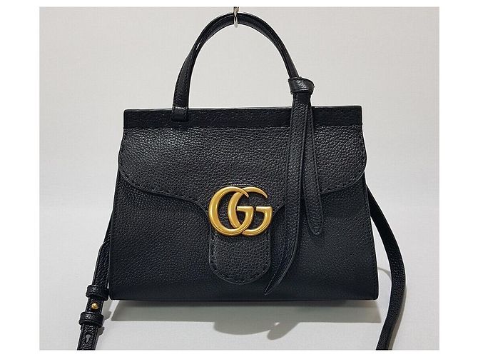 Borsa Tote con manico e tracolla Gucci GG Marmont Nero - vista 2