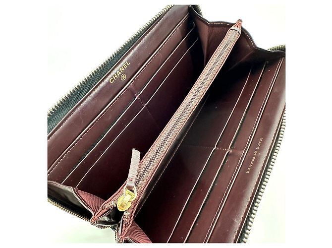 Chanel Cartera larga con cremallera Caviar Gold Negro - vista 6