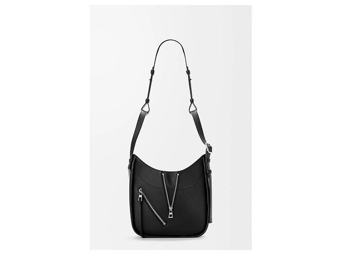Loewe Borsa Hammock Flip in pelle di vitello classica Nero - vista 7