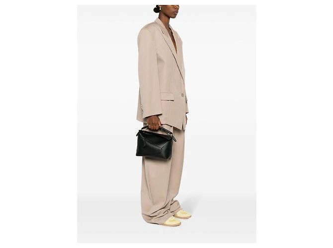 Loewe Mini bolsa Puzzle em couro de bezerro de grão macio Preto - vista 6