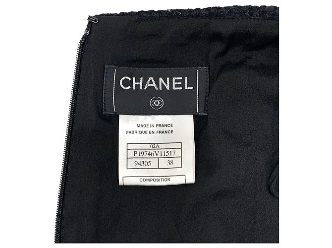 Chanel Gonna in tweed e paillettes nera Nero - vista 4