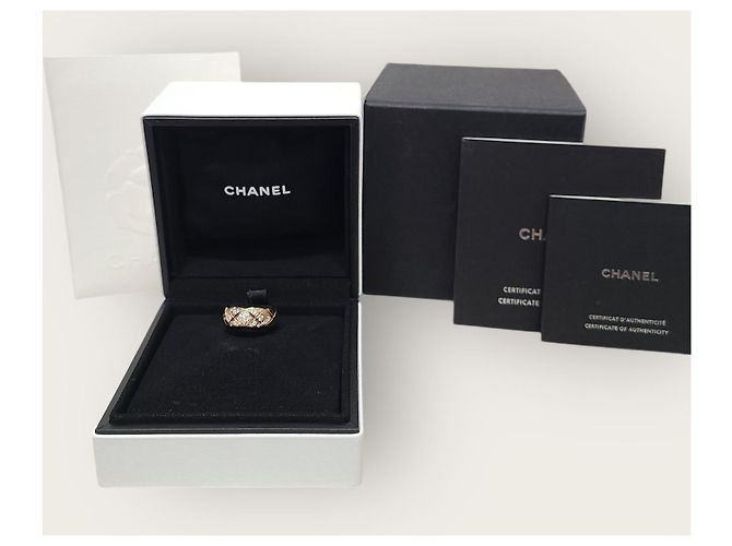 Chanel Coco Crush Ring Small gesteppt Diamant Beige Gold Braun - Ansicht 6