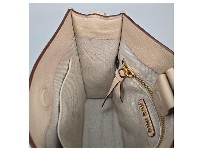 Miu Miu Borsa a tracolla in pelle Madras Argento - vista 10