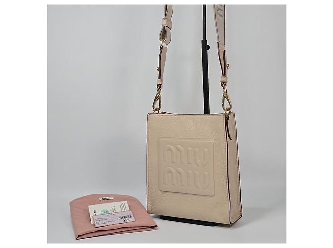 Miu Miu Borsa a tracolla in pelle Madras Argento - vista 2