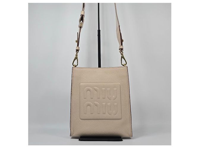 Miu Miu Borsa a tracolla in pelle Madras Argento - vista 3