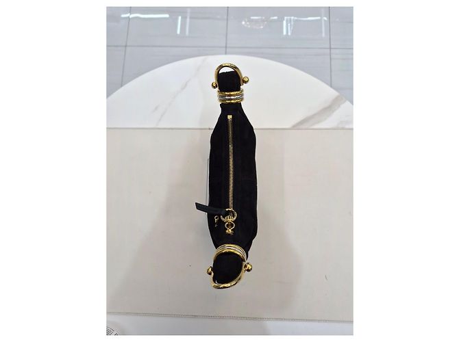 Chloé Borsa a tracolla Mini Hobo in scamosciato Nero - vista 13