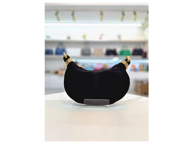 Chloé Borsa a tracolla Mini Hobo in scamosciato Nero - vista 16