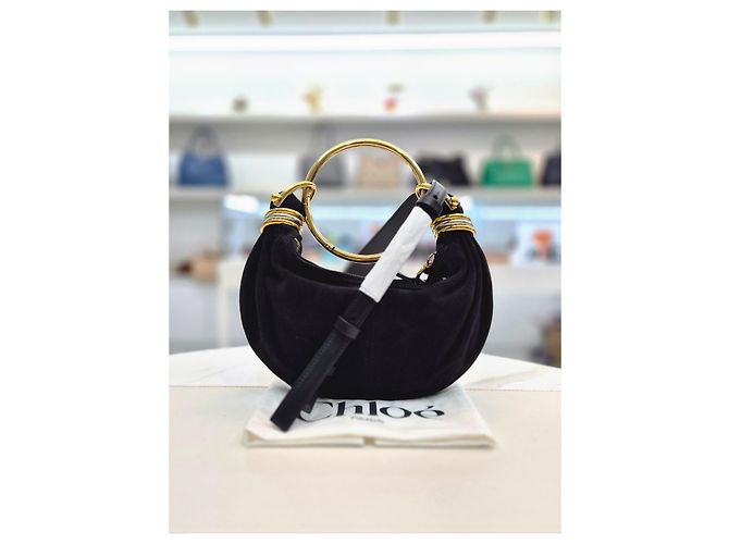 Chloé Borsa a tracolla Mini Hobo in scamosciato Nero - vista 2