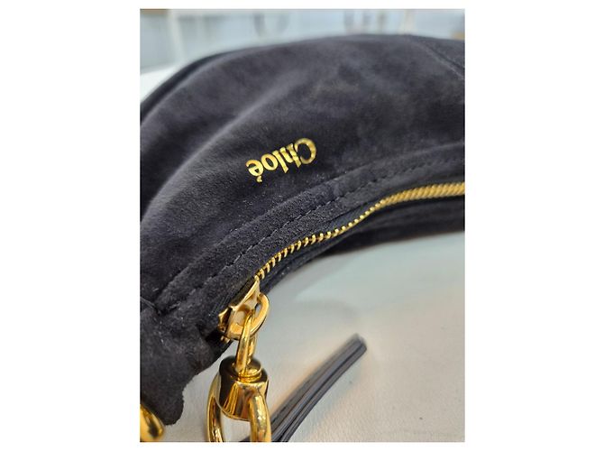 Chloé Borsa a tracolla Mini Hobo in scamosciato Nero - vista 22