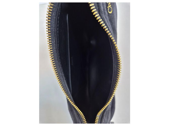 Chloé Borsa a tracolla Mini Hobo in scamosciato Nero - vista 9