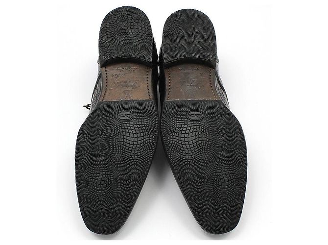 Louis Vuitton Scarpe Derby stringate in alligatore marrone scuro - vista 6