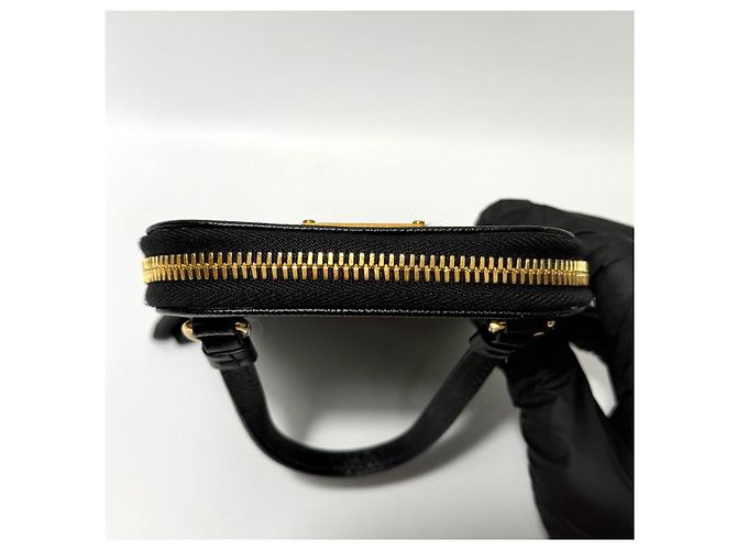 Prada Mini bolso de hombro en piel Saffiano Plata - vista 7