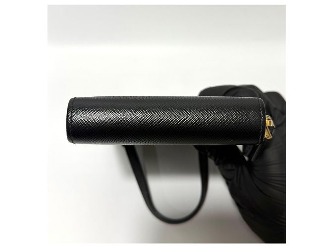 Prada Mini bolso de hombro en piel Saffiano Plata - vista 8