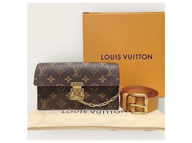 Louis Vuitton Monogramm Gürteltasche mit Goldkette Braun - Ansicht 9
