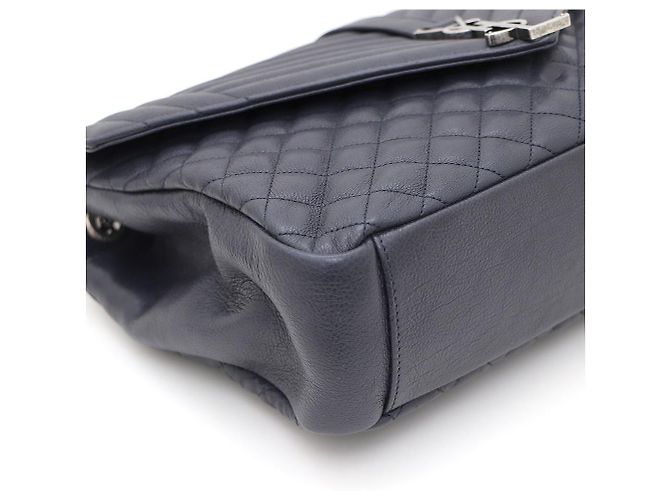 Saint Laurent Borsa a Spalla con Catena Envelope Satchel Large Blu - vista 6