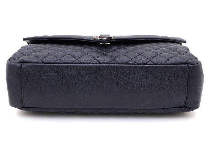 Saint Laurent Borsa a Spalla con Catena Envelope Satchel Large Blu - vista 7
