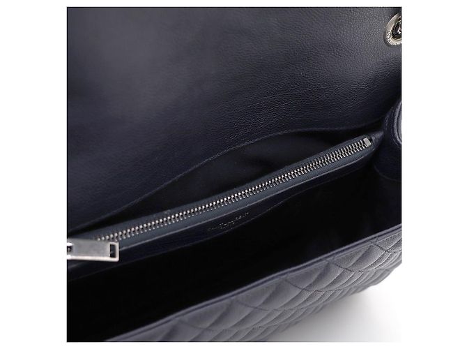 Saint Laurent Borsa a Spalla con Catena Envelope Satchel Large Blu - vista 8