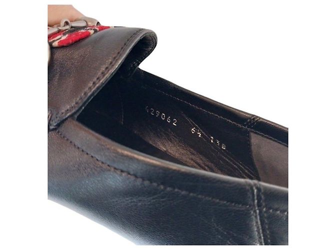 Gucci Mocassini con ricamo di serpente nero e morsetto horsebit, scarpe da uomo con aumento dell'altezza - vista 5