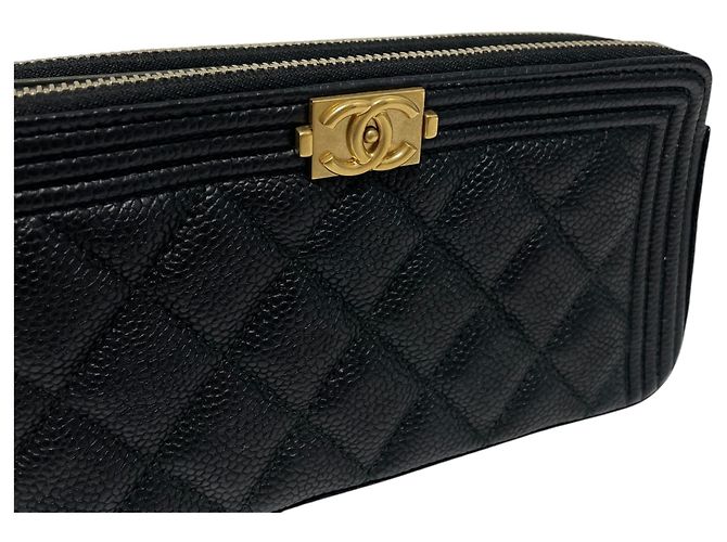 Chanel Borsa WOC Boy Caviar con doppia zip e tracolla a catena Nero - vista 4
