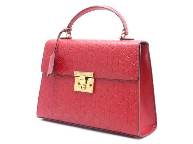 Padlock Gucci Rote Signature Medium Vorhängeschloss Handtasche und Umhängetasche - Ansicht 2