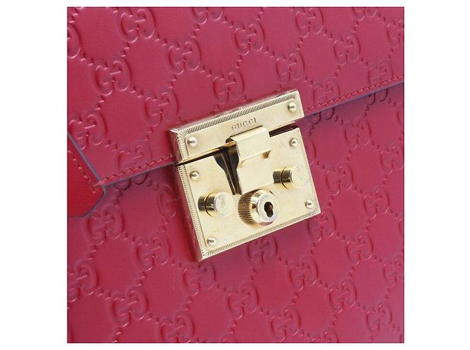 Padlock Gucci Rote Signature Medium Vorhängeschloss Handtasche und Umhängetasche - Ansicht 3