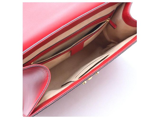 Padlock Gucci Rote Signature Medium Vorhängeschloss Handtasche und Umhängetasche - Ansicht 5