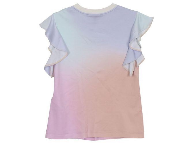 Louis Vuitton Camiseta de algodão com mangas de babados e degradê LV Circle Multicor - vista 15