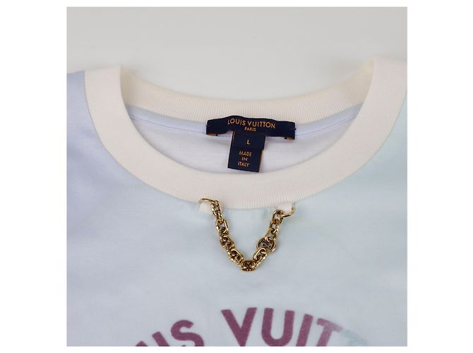 Louis Vuitton Camiseta de algodão com mangas de babados e degradê LV Circle Multicor - vista 3
