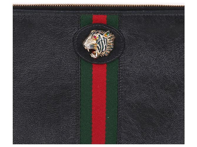 Gucci Clutch Media Raza Tiger Head Nero - vista 2