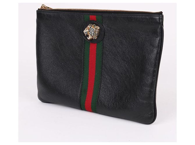 Gucci Clutch Media Raza Tiger Head Nero - vista 3