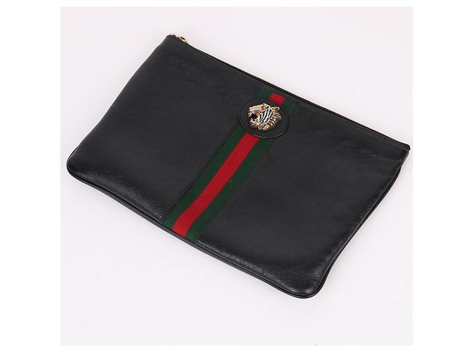 Gucci Clutch Media Raza Tiger Head Nero - vista 6
