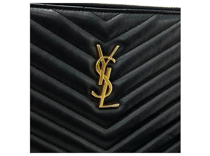 Saint Laurent Clutch trapuntata da donna nera Nero - vista 5