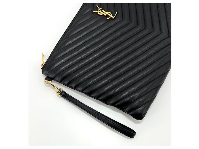 Saint Laurent Clutch trapuntata da donna nera Nero - vista 6