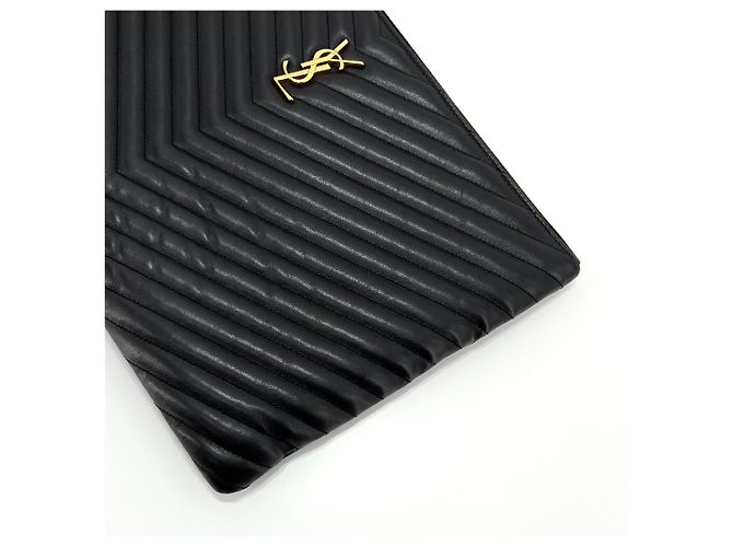 Saint Laurent Clutch trapuntata da donna nera Nero - vista 7
