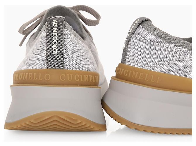 Brunello Cucinelli Sneaker in maglia di cotone Marrone - vista 11