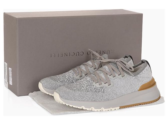 Brunello Cucinelli Sneaker in maglia di cotone Marrone - vista 12