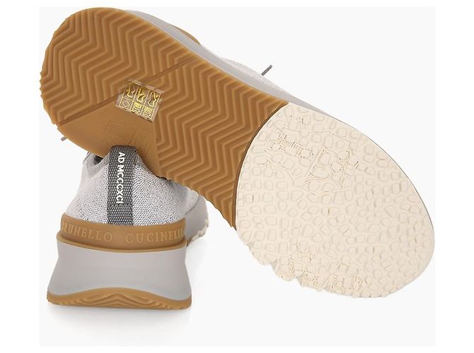 Brunello Cucinelli Sneaker in maglia di cotone Marrone - vista 6