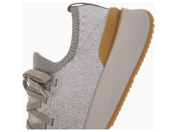 Brunello Cucinelli Sneaker in maglia di cotone Marrone - vista 9