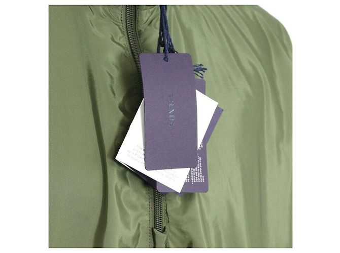Prada Giacca in nylon da uomo con logo triangle kaki Marrone - vista 4