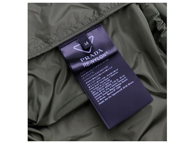 Prada Giacca in nylon da uomo con logo triangle kaki Marrone - vista 7