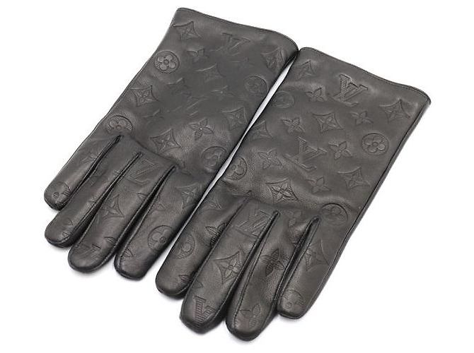 Louis Vuitton Monogram Shadow Handschuhe Lederhandschuhe für Herren Schwarz - Ansicht 2
